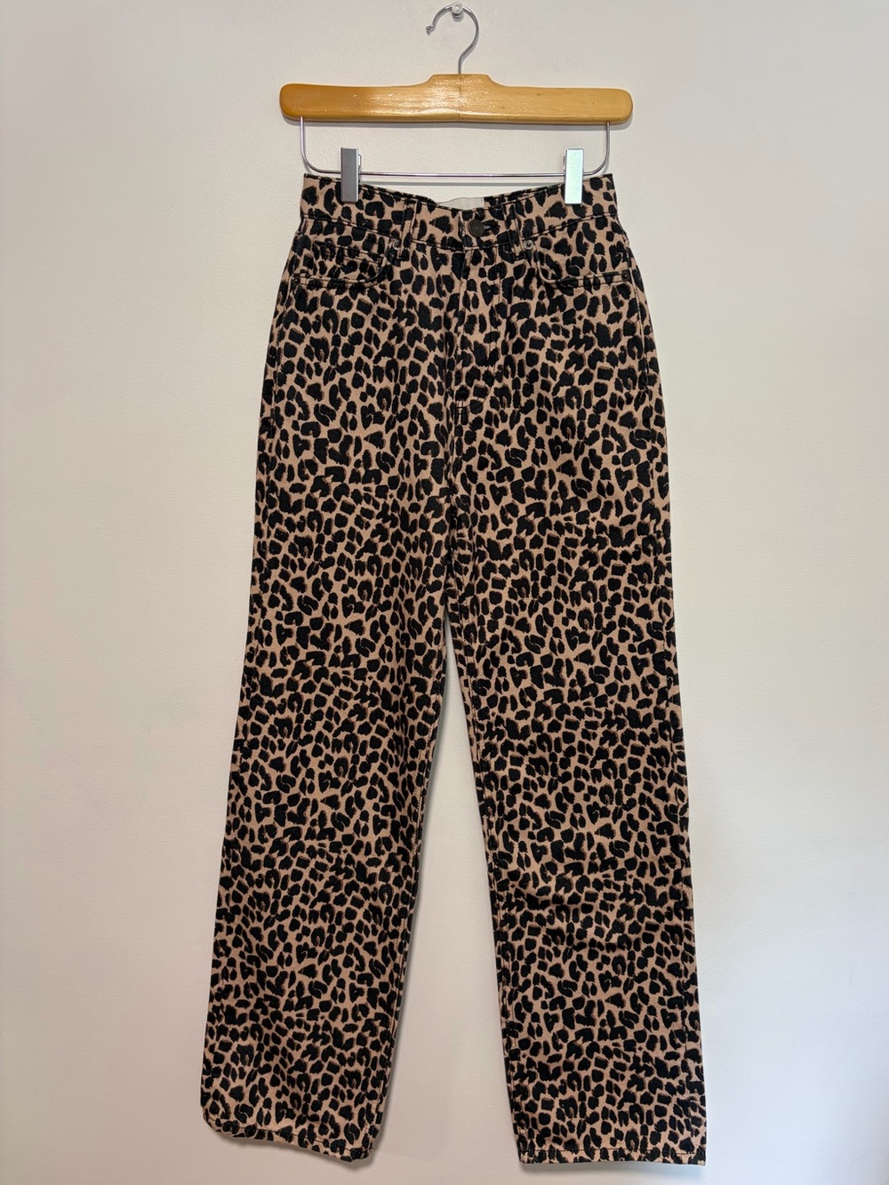 Anthropologie Reformation Cary High-Rise Straight-Leg Leopard Jeans Women’s 23